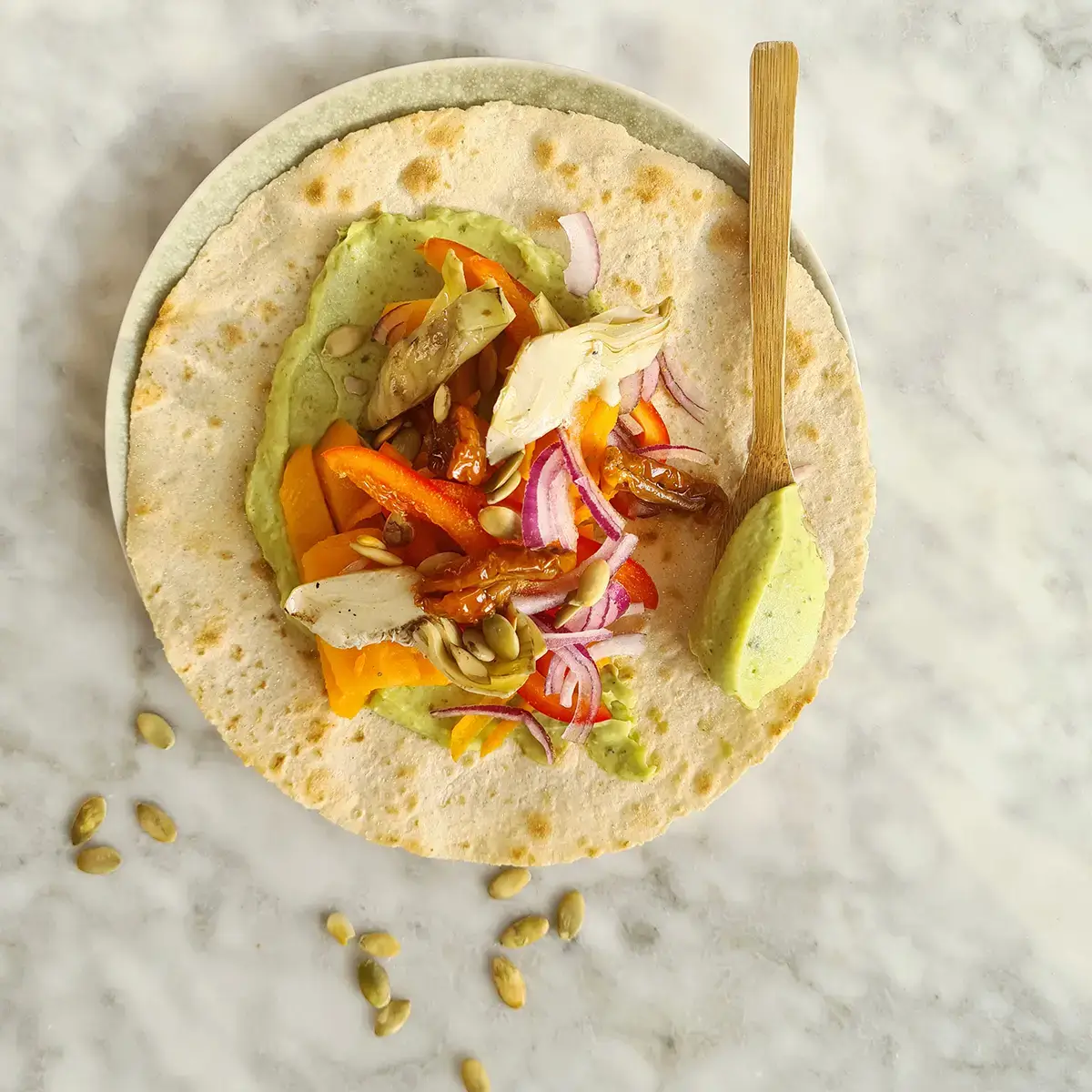 Glutenvrije wraps met avocado