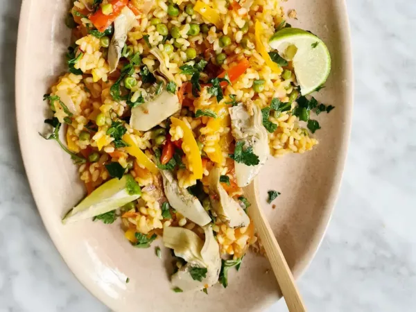 Spaanse vegan paella