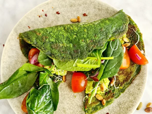Spinaziepannenkoeken Vegan spinazie pannenkoeken