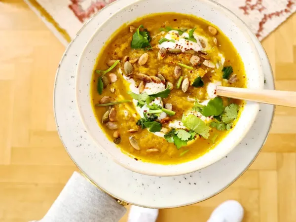 Wortelsoep eten Vegan wortelsoep