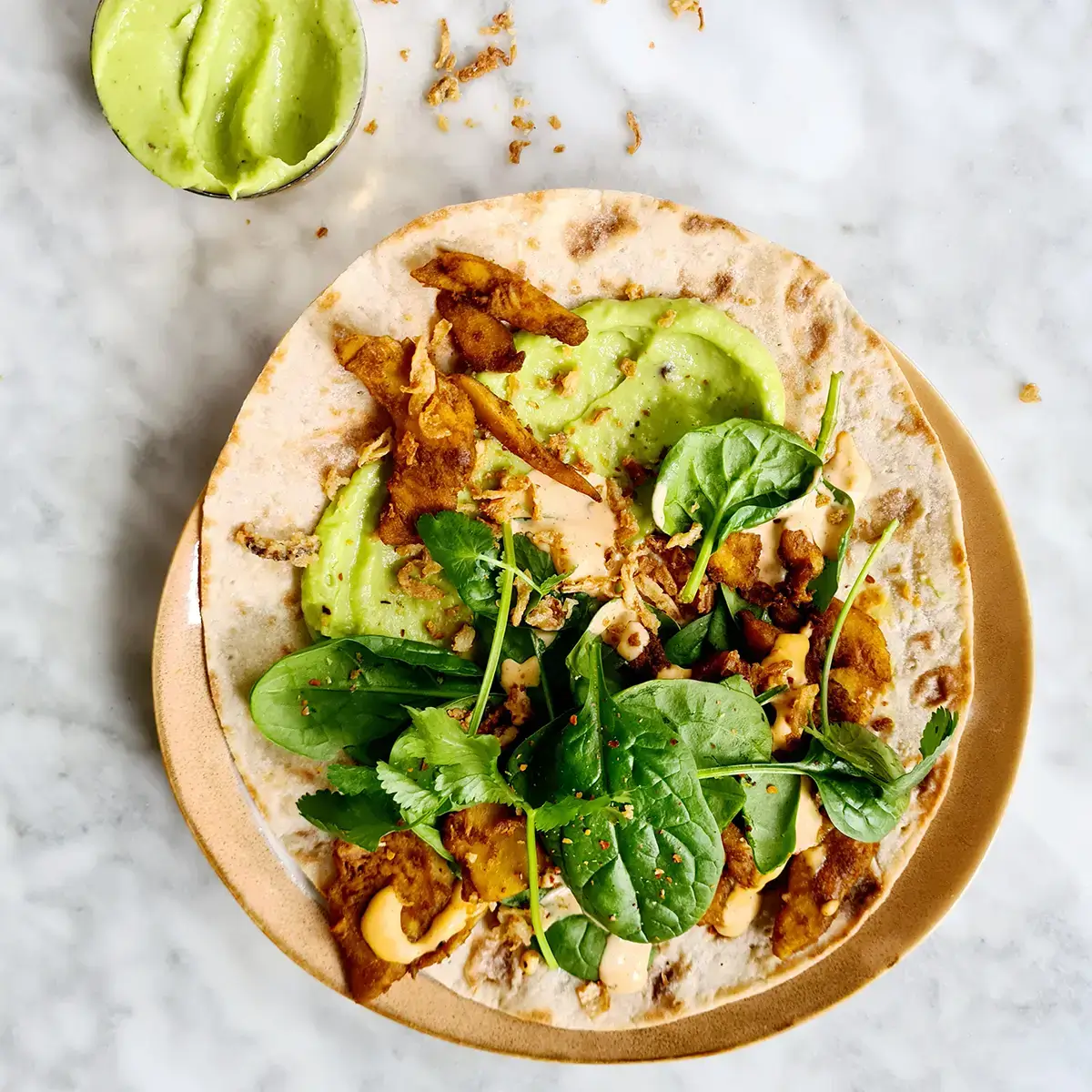 Wrap met vegan kip recept