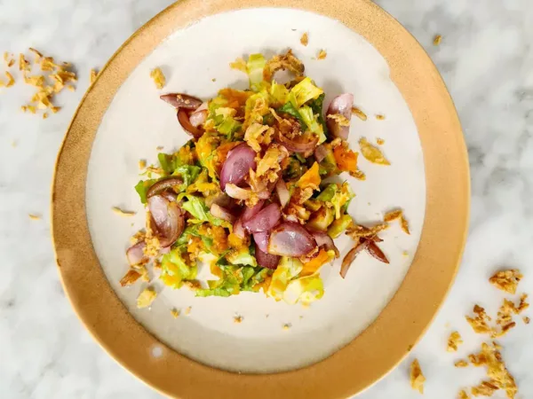 Zoete aardappel stamppot andijvie