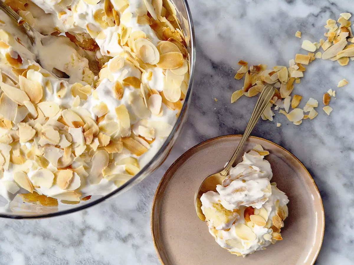 Vegan trifle recept met sinaasappel
