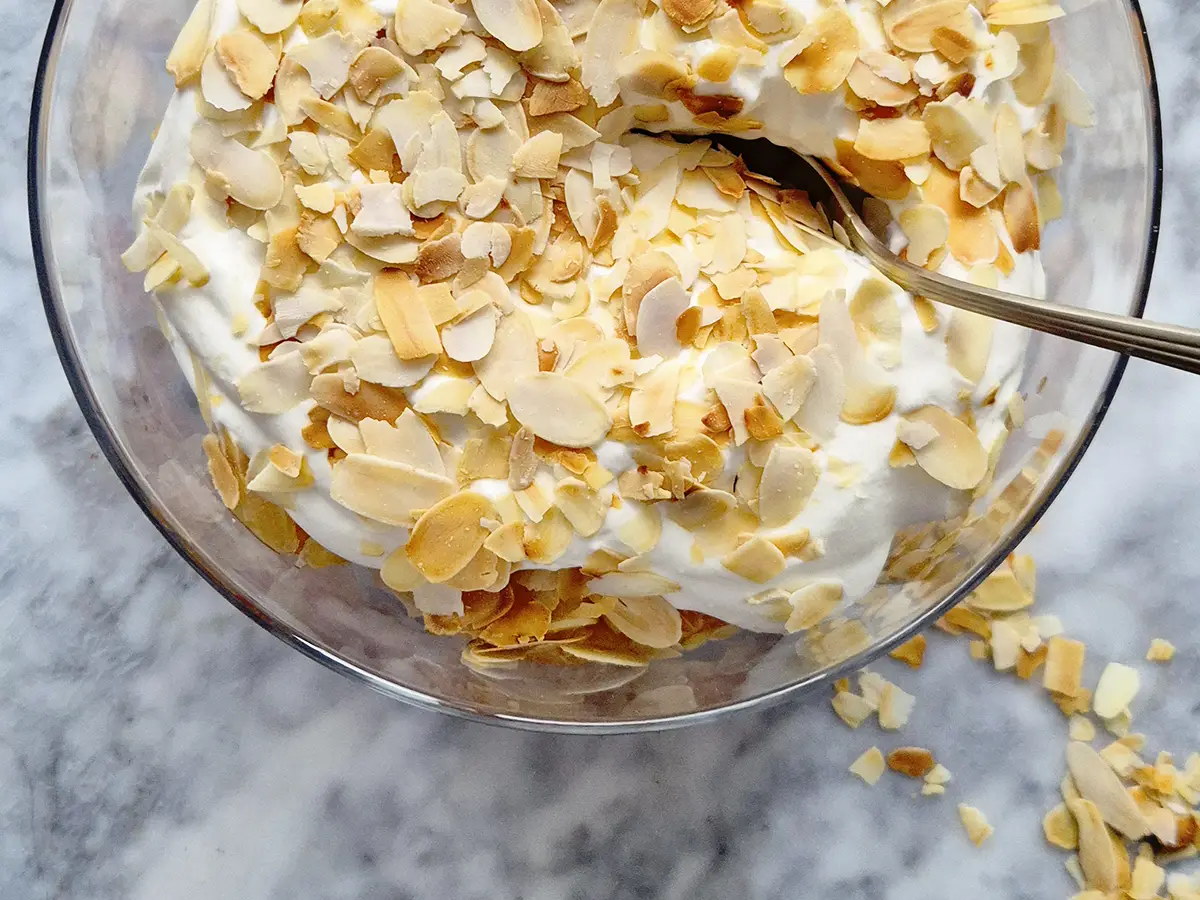 Makkelijke vegan trifle met sinaasappel (kersttopper)