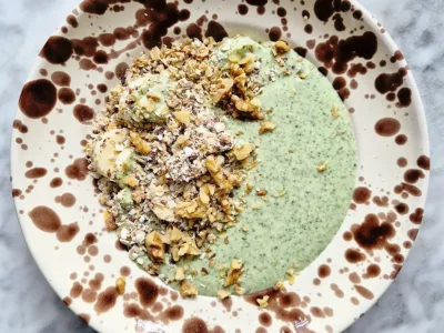 Havermout-spinaziesmoothie met banaan