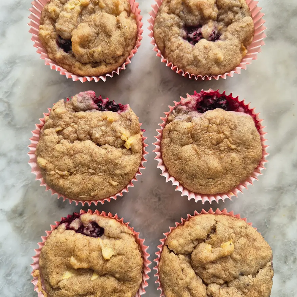 Vegan appel-bramen muffins